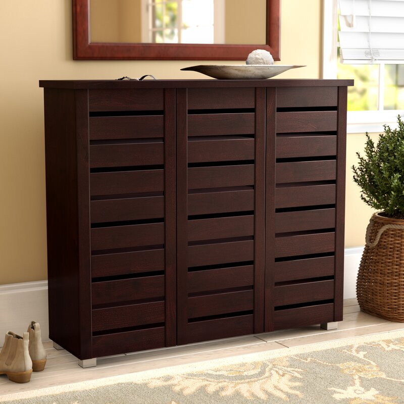 Darby Home Co 20 Pair Slatted Shoe Storage Cabinet 